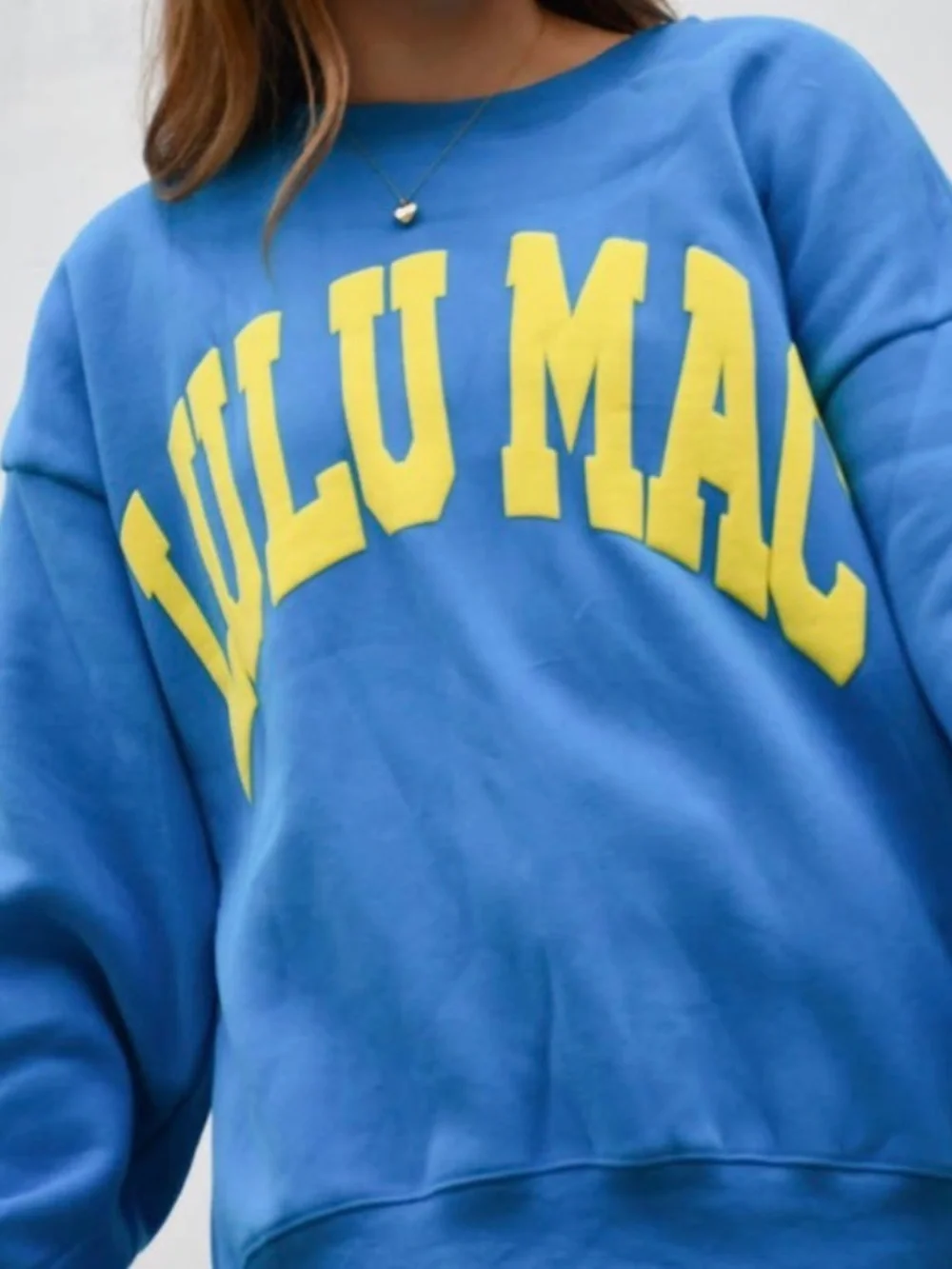 New Lulu Mac sweatshirt blue yellow